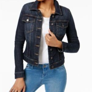 Dark Wash Jean Jacket Sz6 Preppy Grunge Twee Biker Moto Hippie Gorpcore New Boho